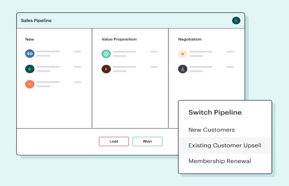 Capsule dashboard with multiple sales pipelines.