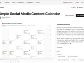 A social media content calendar template for Notion