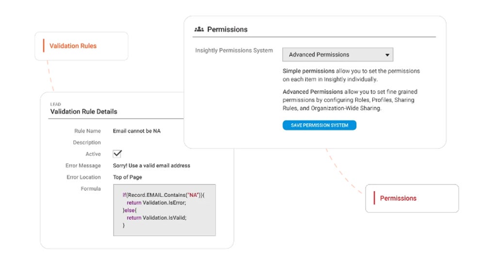 Insightly advanced permissions feature.