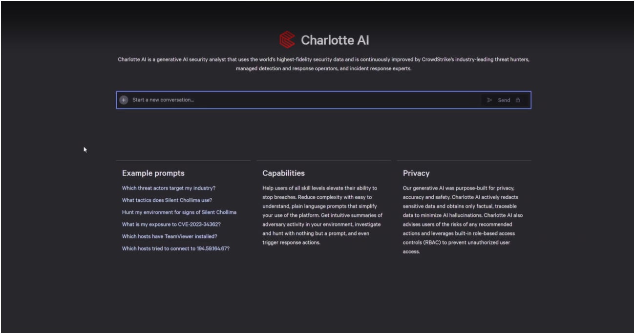 CrowdStrike’s Charlotte AI query dashboard.