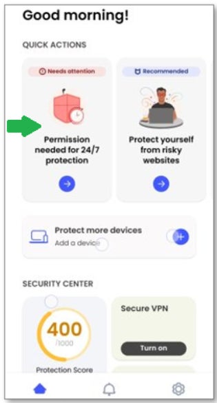 McAfee Total Protection and Norton AV Plus deployed on up to five devices, including iOS, Android, tablet, PC, and Mac.