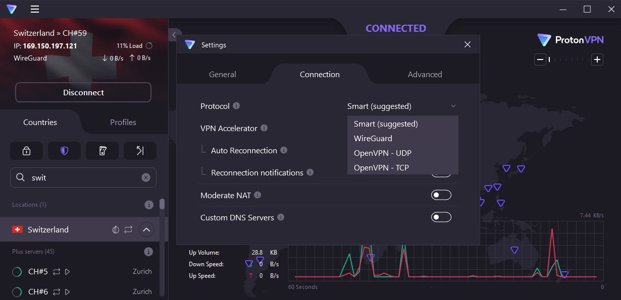 VPN accelerator in Proton.