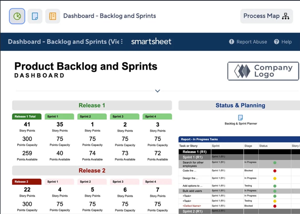 An example of a scrum sprint planning project.