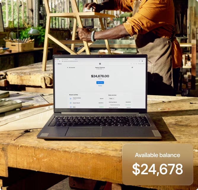 Square account balance example.