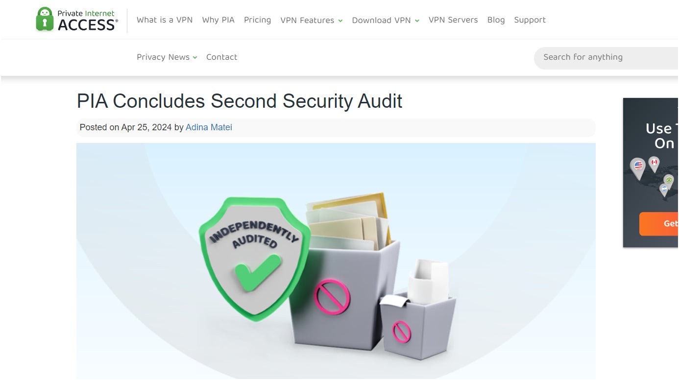 PIA VPN’s second third-party audit.