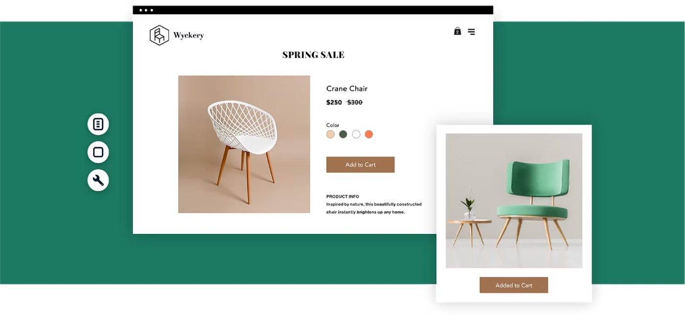 Wix lets you build captivating e-commerce sites with customizable selling features.