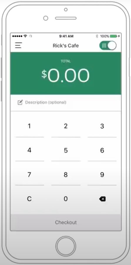 Clover Go credit card payment app.