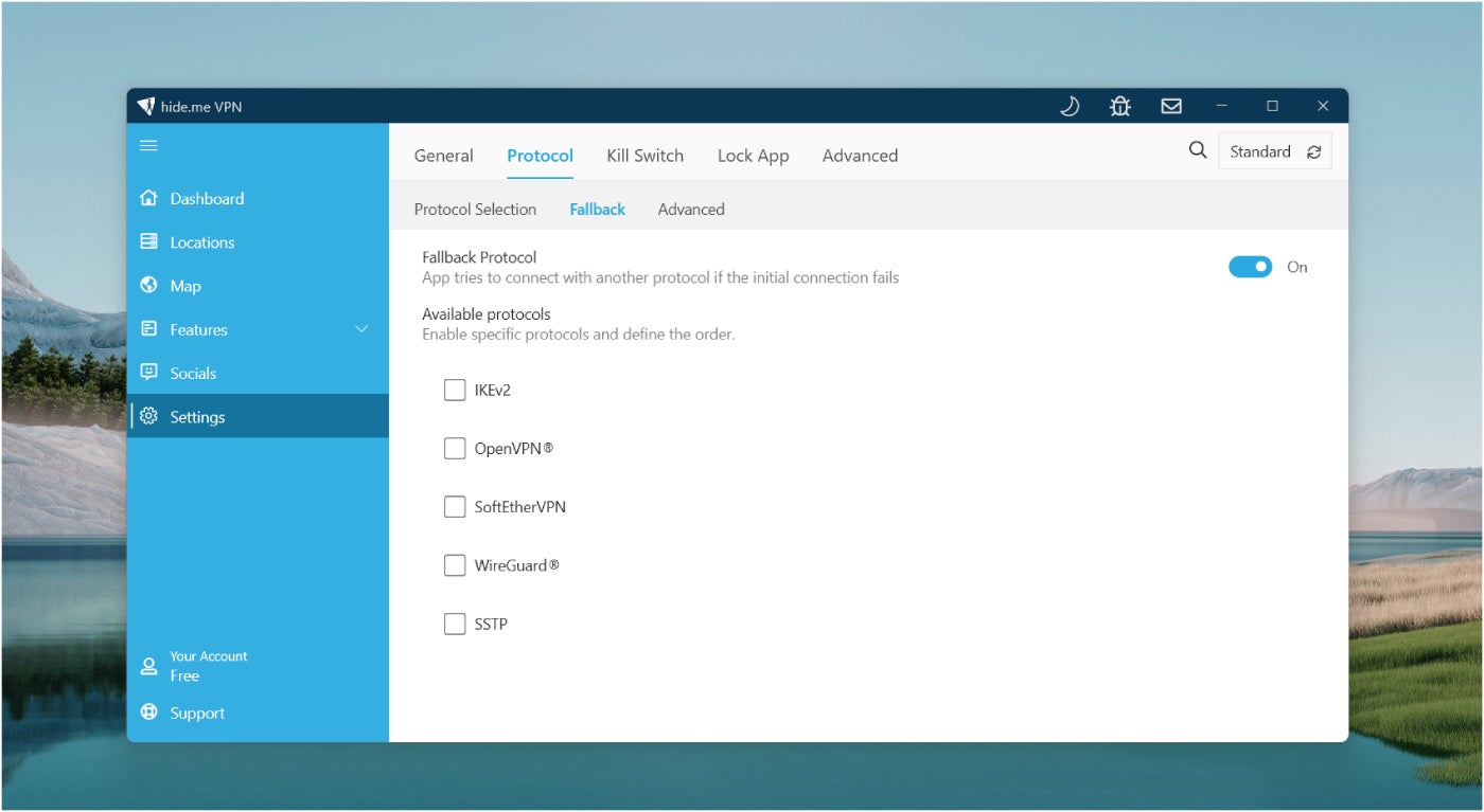 hide.me VPN’s Fallback VPN protocols.