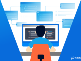 Image of a developer created by designers at TechnologyAdvice.