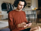 man watching phone