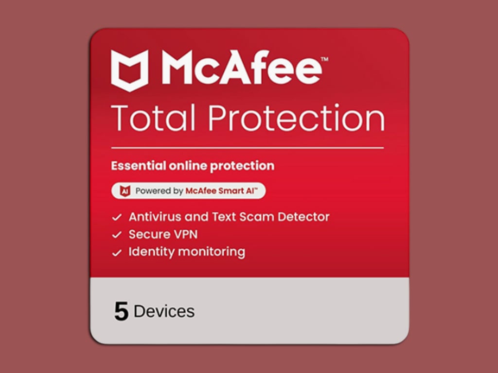 McAfee’s Total Protection Has Your Back on 5 Devices for Just $19.99