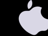 Apple logo in a black background