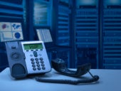 IP Telephone device inside data center room.