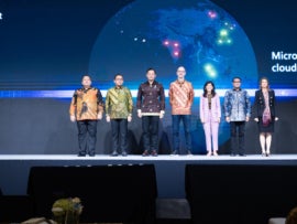 Microsoft and Government representatives formally launch Indonesia Central cloud region.