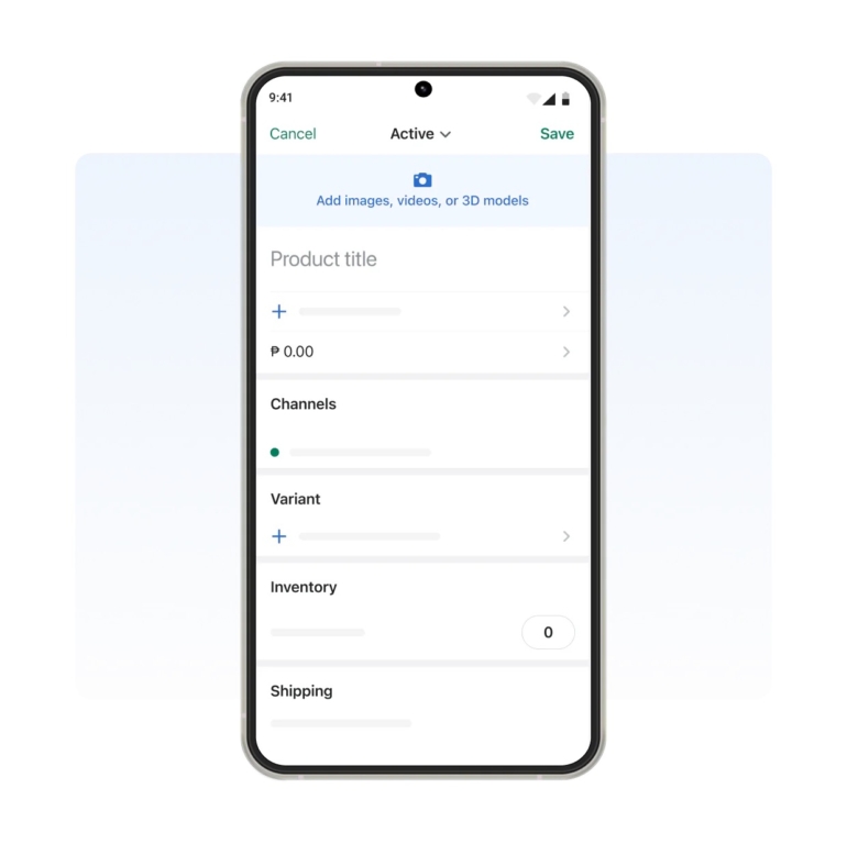 shopify mobile app view example