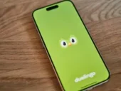 Stock photo of the Duolingo app.