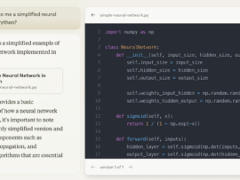 Claude AI-assisted Python coding example for building a simple neural network.