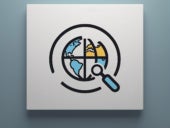 AI generated image of earth with magnifying glass.