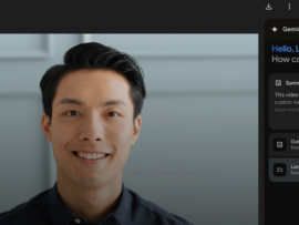 Screenshot from Google video showing how to use Gemini in Google Drive.