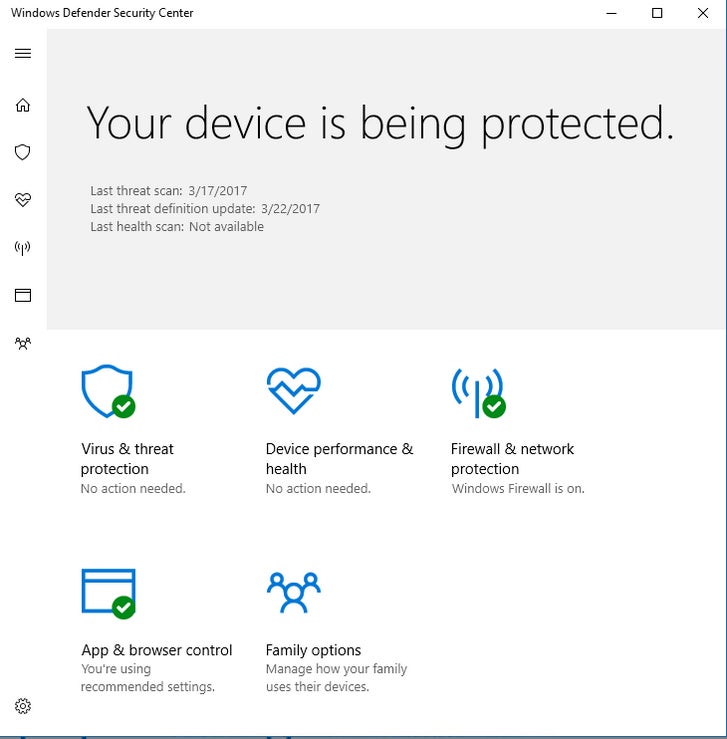 The Microsoft Defender Antivirus interface can be accessed and managed within the Windows Security App.