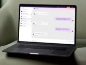 Conversation with ai assistant in a laptop screen
