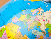 Globe highlighting the maps of Europe