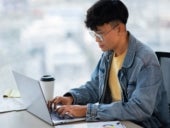 man using a laptop