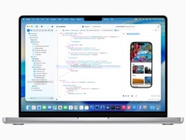 Screenshot of Apple’s Xcode development environment running on a MacBook
