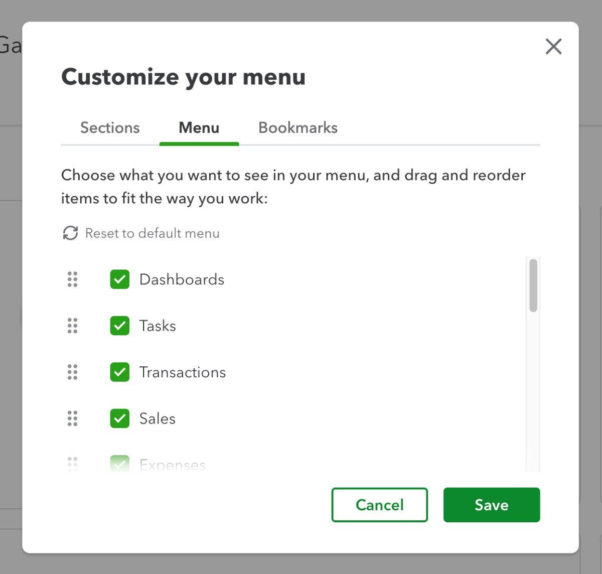 QuickBooks uses an easy drag-and-drop format so you can quickly customize your dashboard, menu and bookmarks.