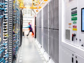 Inside of a data center.