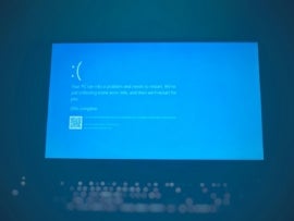 Photo of Microsoft's Blue Screen of Death error.