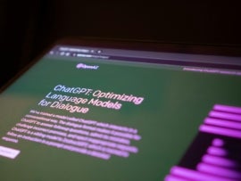 Photo displaying ChatGPT copy on a screen.