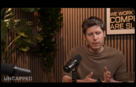 Screenshot of OpenAI CEO Sam Altman speaking on the Uncapped with Jack Altman podcast.