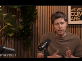 Screenshot of OpenAI CEO Sam Altman speaking on the Uncapped with Jack Altman podcast.