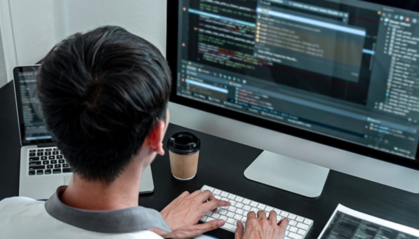 Person working on a code