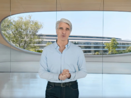 Craig Federighi, Apple senior vice president of software engineering, during the WWDC 2025 keynote.
