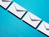 Letters on a blue background.