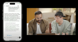OpenAI agent team member Yash Kumar and agent researcher Zhiquing Sun demonstrate ChatGPT agent in an introductory video on July 17.