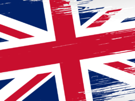 Vector illustration on brush effect of the UK flag.