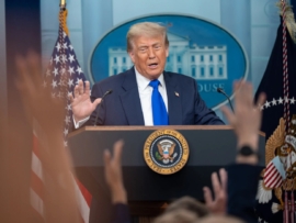 Photo of US President Donald Trump at The White House.