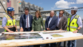 Business and community leaders with Oklahoma Governor Kevin Stitt (second from the left) and Ruth Porat, president and chief investment officer of Alphabet and Google.