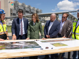 Business and community leaders with Oklahoma Governor Kevin Stitt (second from the left) and Ruth Porat, president and chief investment officer of Alphabet and Google.