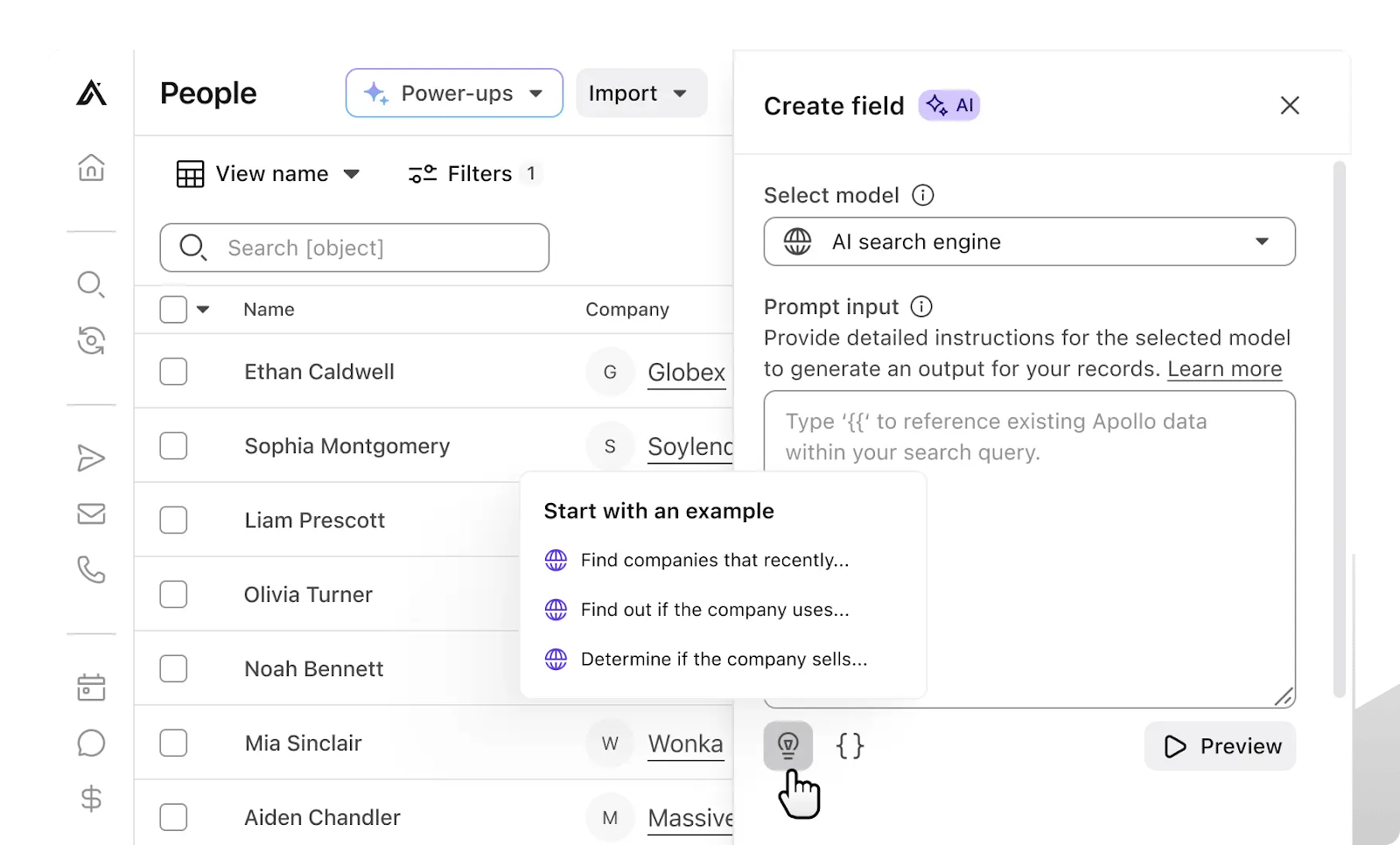 Apollo.io lets reps build AI-driven queries to surface and qualify leads directly within the platform.