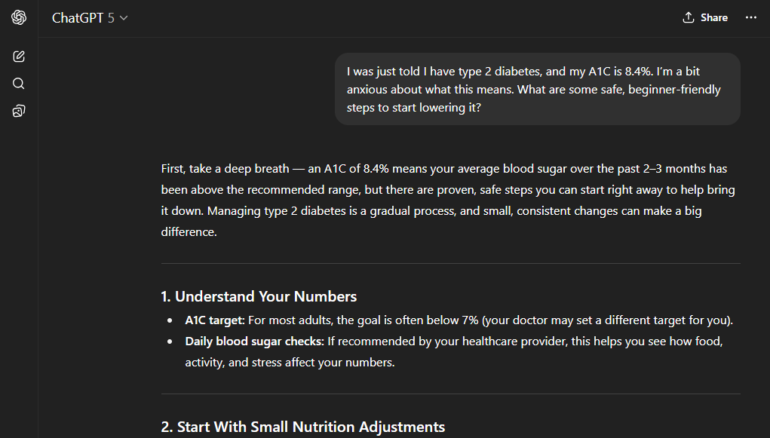 Sample fictional health question