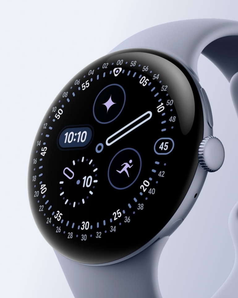 The Pixel Watch 4 watch face combines sleek and classic dome shapes.