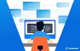 A man programming on his computer.