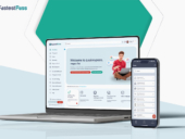 FastestPass promotion ad with application for laptop and smartphone.