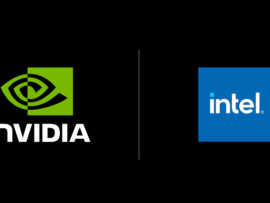 Nvidia and Intel company logo.