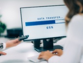 Medical Data Transfer Form on monitor.