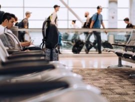Man waiting at the airport